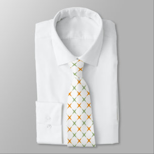 Elegante Orange- und Salbeigrüne geometrische Ster Krawatte