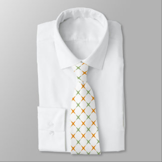 Elegante Orange- und Salbeigrüne geometrische Ster Krawatte