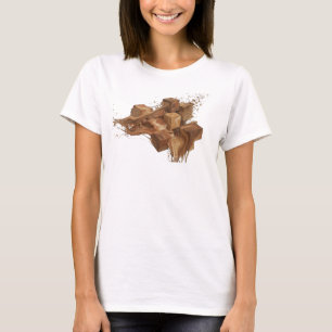 Elegante orangefarbene abstrakte Würfel - Visuelle T-Shirt