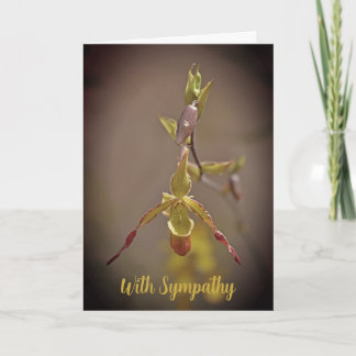 Elegante orangefarbene Blume mit Beileid Karte