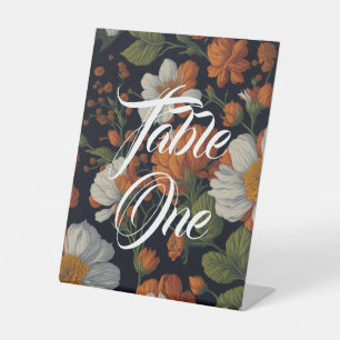 Elegante, orangefarbene Blüten Sockelschild