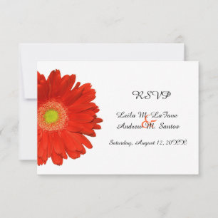 Elegante orangefarbene Gerbera-Daisy-Hochzeits-Ant RSVP Karte