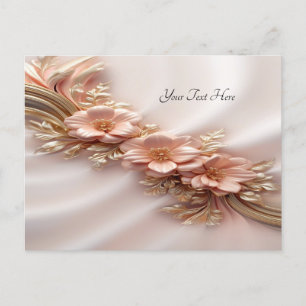 Elegante orangefarbene Pfirsich-Blumen-Postkarte Postkarte