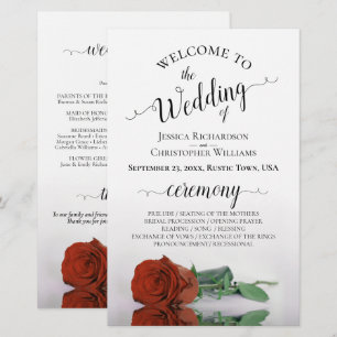Elegante Orangefarbene Rosen-Hochzeitsmappe im Bud