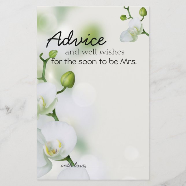 Elegante Orchid-Advice-Karte (Vorderseite)