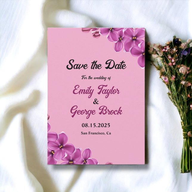 Elegante Orchid Blume Dusty Rose Blumenzehen Save The Date (Von Creator hochgeladen)