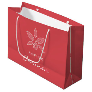 Elegante Orchid einfache Hot Red-Blume mit Namen Große Geschenktüte