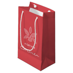 Elegante Orchid einfache Hot Red-Blume mit Namen Kleine Geschenktüte