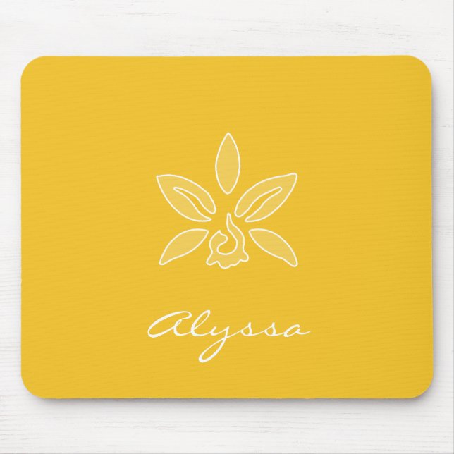 Elegante Orchid einfache, reiche, gelbe Blume mit  Mousepad (Vorne)