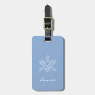 Elegante Orchid Einfaches Pulver Blaue Blume mit N Gepäckanhänger