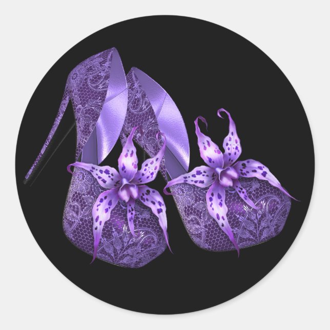 Elegante Orchid Lila High Heel Sticker (Vorderseite)