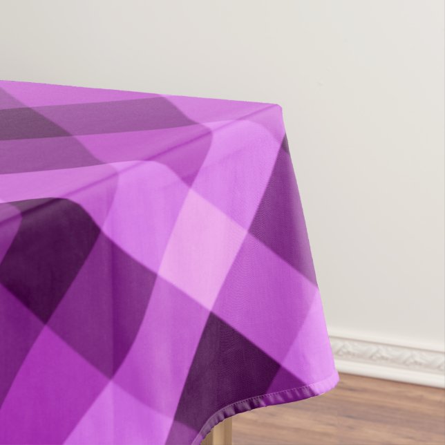 Elegante Orchid Lila Karierte große Tablette Tischdecke (Beispiel)
