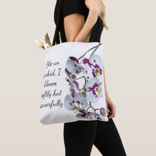 Elegante Orchid & Quote Tote Tasche