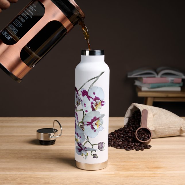 Elegante Orchid Wasser Flasche - Blumenbefeuchtung (Kaffee)