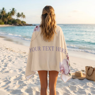 Elegante Orchideen-Blumen-Initialen Strandtuch
