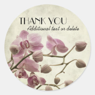 Elegante Orchideen Danke Runder Aufkleber