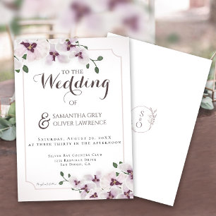 Elegante Orchideen-Hochzeitseinladungskarte Einladung