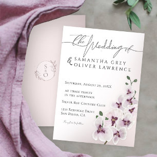 Elegante Orchideen-Minimalismus-Hochzeitseinladung Einladung