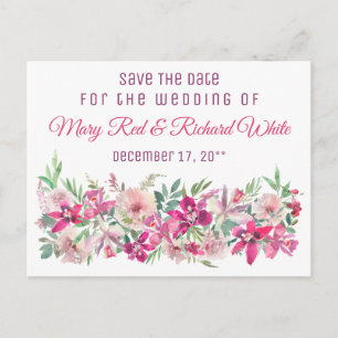 Elegante Orchideen und Rose Romantisch Save the Da Postkarte