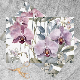 Elegante Orchideenblüten in Soft Pink und Lavendel Seidenpapier