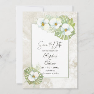 Elegante Orchids Blumenhochzeit speichern das Datu Save The Date