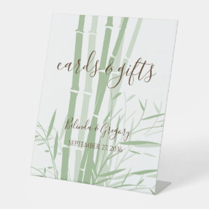 Elegante Oriental Bamboo Hochzeitskarte & Geschenk Sockelschild