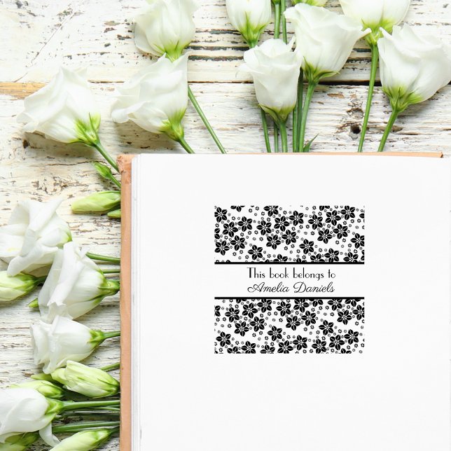 Elegante orientalische Blume Dieses Buch gehört Gummistempel (Von Creator hochgeladen)