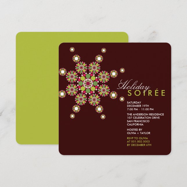 Elegante Ornament Obelisk Party Locarno Einladung (Vorne/Hinten)