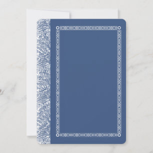 Elegante, ornamentale blaue Hochzeitseinladung Einladung