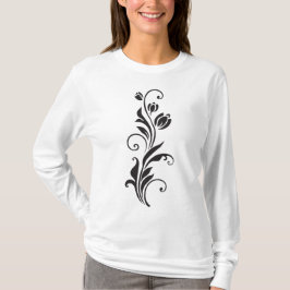 Elegante ornamentale Blumen-Blumenkunst T-Shirt