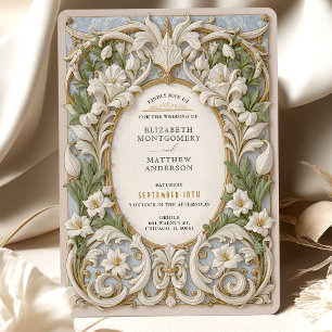 Elegante ornamentale Rokoko-Barock-Hochzeit Einladung