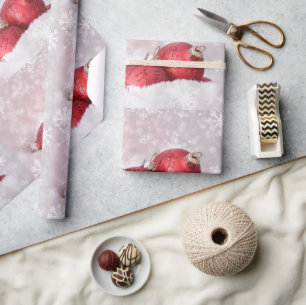 Elegante Ornamente im Schnee Weihnachten Geschenkpapier