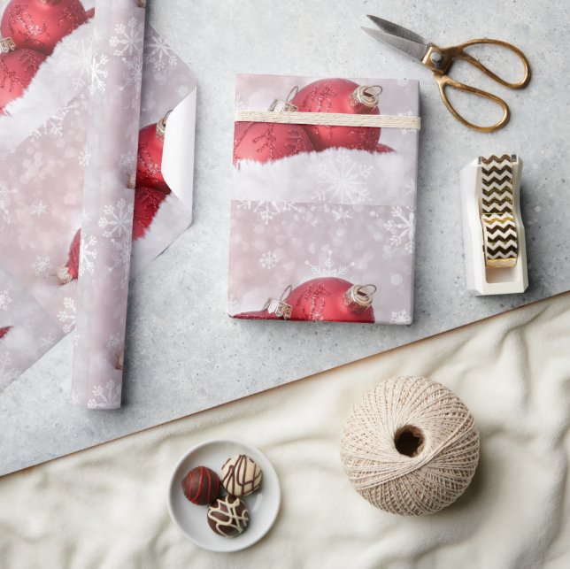 Elegante Ornamente im Schnee Weihnachten Geschenkpapier (Kunsthandwerk)