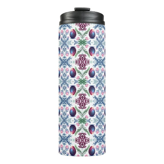 Elegante Oster-Ei-Botanik-Kunst Thermosbecher (Vorderseite)