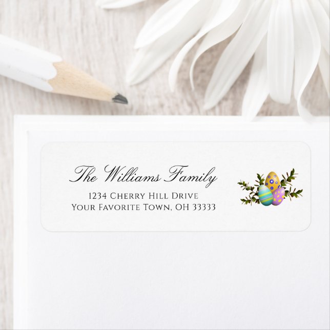 Elegante Osterdekorierte Eier-Rücksendeadresse (Insitu)