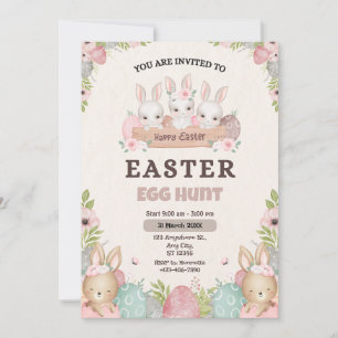 Elegante Ostereiersuche: Eine Wasserfarben-Einladu Feiertagskarte