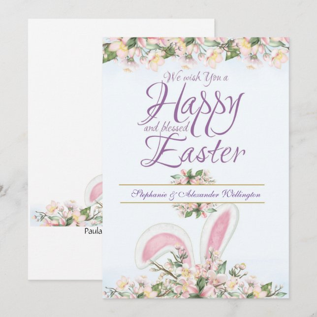 Elegante Osterfarbenfrohe Blumenkarte Feiertagskarte (Vorne/Hinten)