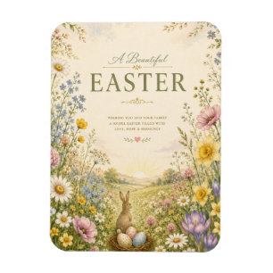 Elegante Ostergrüße mit Wildblumen, Florales Desig Magnet