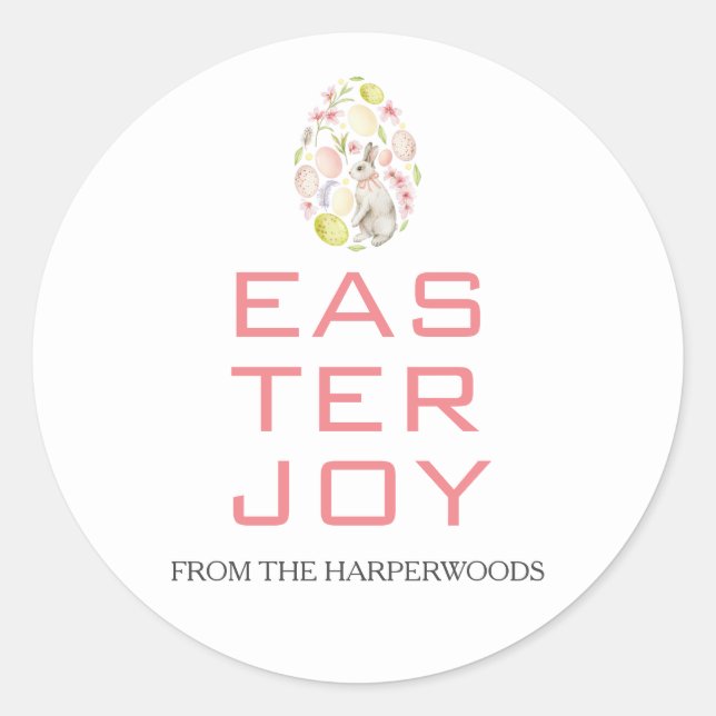 Elegante Ostersegmente Ostereier Familie Runder Aufkleber (Vorderseite)