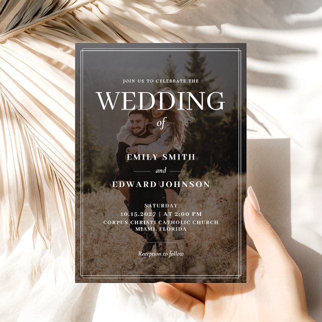 Elegante Overlay Simple Foto Wedding Einladung (Von Creator hochgeladen)
