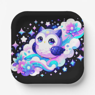 Elegante Owl Baby Shower Pappteller