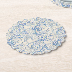 Elegante ozeanblaue Toile Untersetzer
