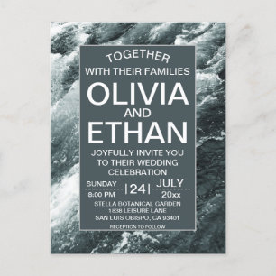 Elegante Ozeanwellen Einladung Postkarte