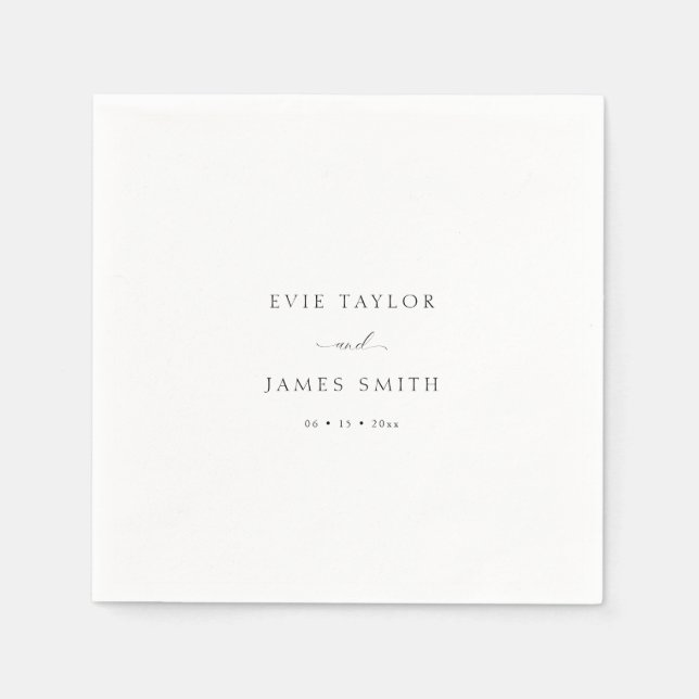 Elegante Paare benennen SkriptWedding Serviette (Vorderseite)