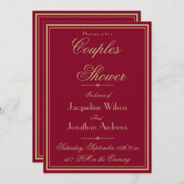Elegante Paare Duschname Email UAWG Burgundy Einladung
