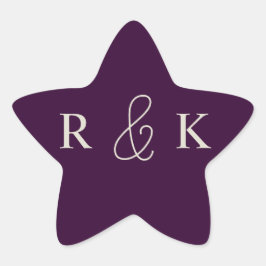 Elegante Paare mit Monogramm Stern-Aufkleber