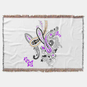 Elegante Paisley-Blumen-Wurfdecke Decke