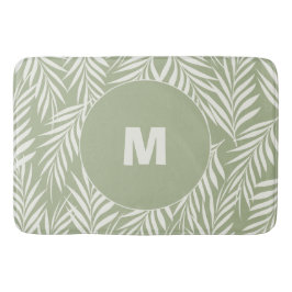 Elegante Palm Blätter Olivenöl Personalisiert Badematte