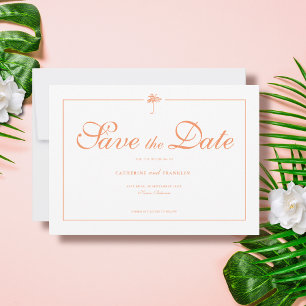 Elegante Palm Tree Tropical Wedding Save The Date