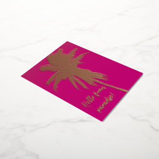 Elegante Palm Trevel Postcard Folie Einladungspostkarte